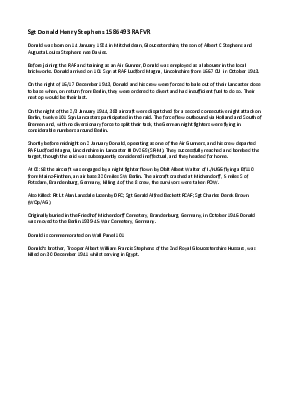 A preview of a PDF biography for Stephens, Donald Henry